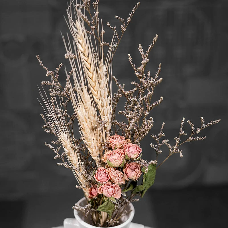 Valentines Day Mothers Day Gift Natural Touch Small Preserved Dried Flower Bouquets For Wedding Daily Art Decor