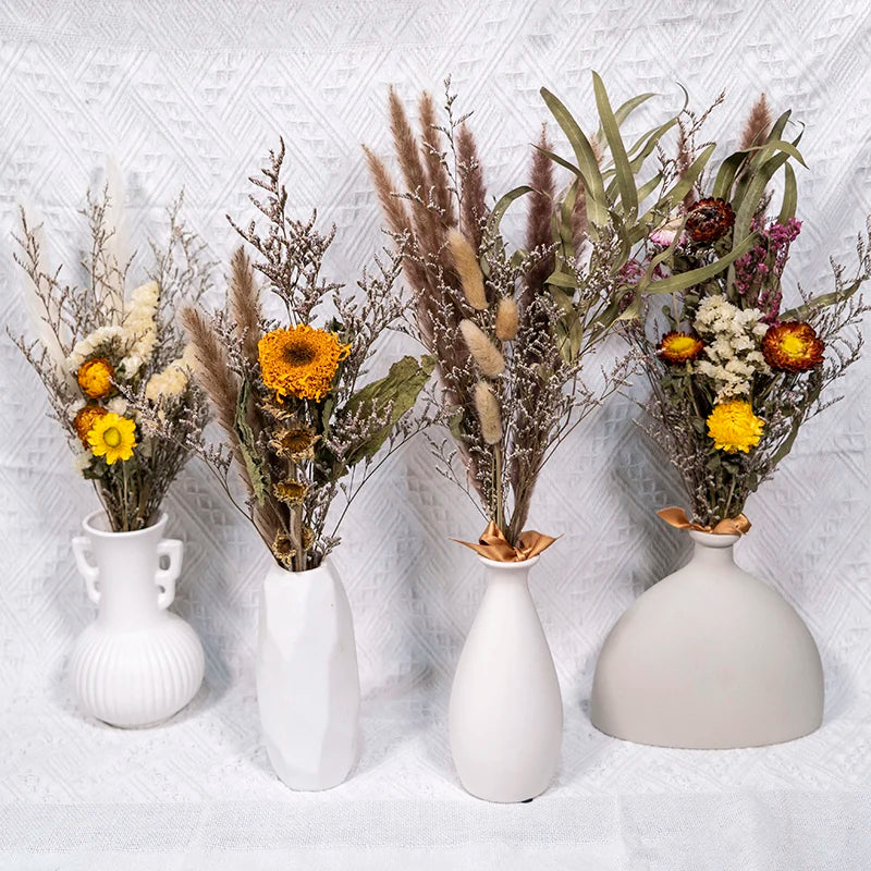 Valentines Day Mothers Day Gift Natural Touch Small Preserved Dried Flower Bouquets For Wedding Daily Art Decor