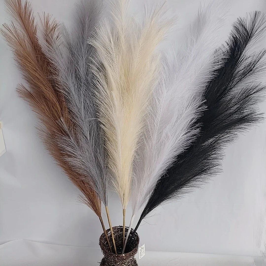 Artificial Dried Feather Wedding Decorative Flowers  Fluffy Faux Pampas Grass Artificial