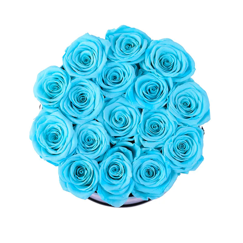 Low MOQ custom logo round preserved rainbow flower paper box luxury long lasting roses